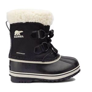 Sorel Black and White Kids Snow Boots